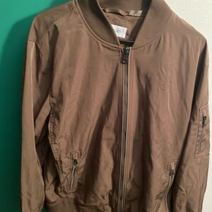 Calvin Klein Men's Taupe Bomber Jacket